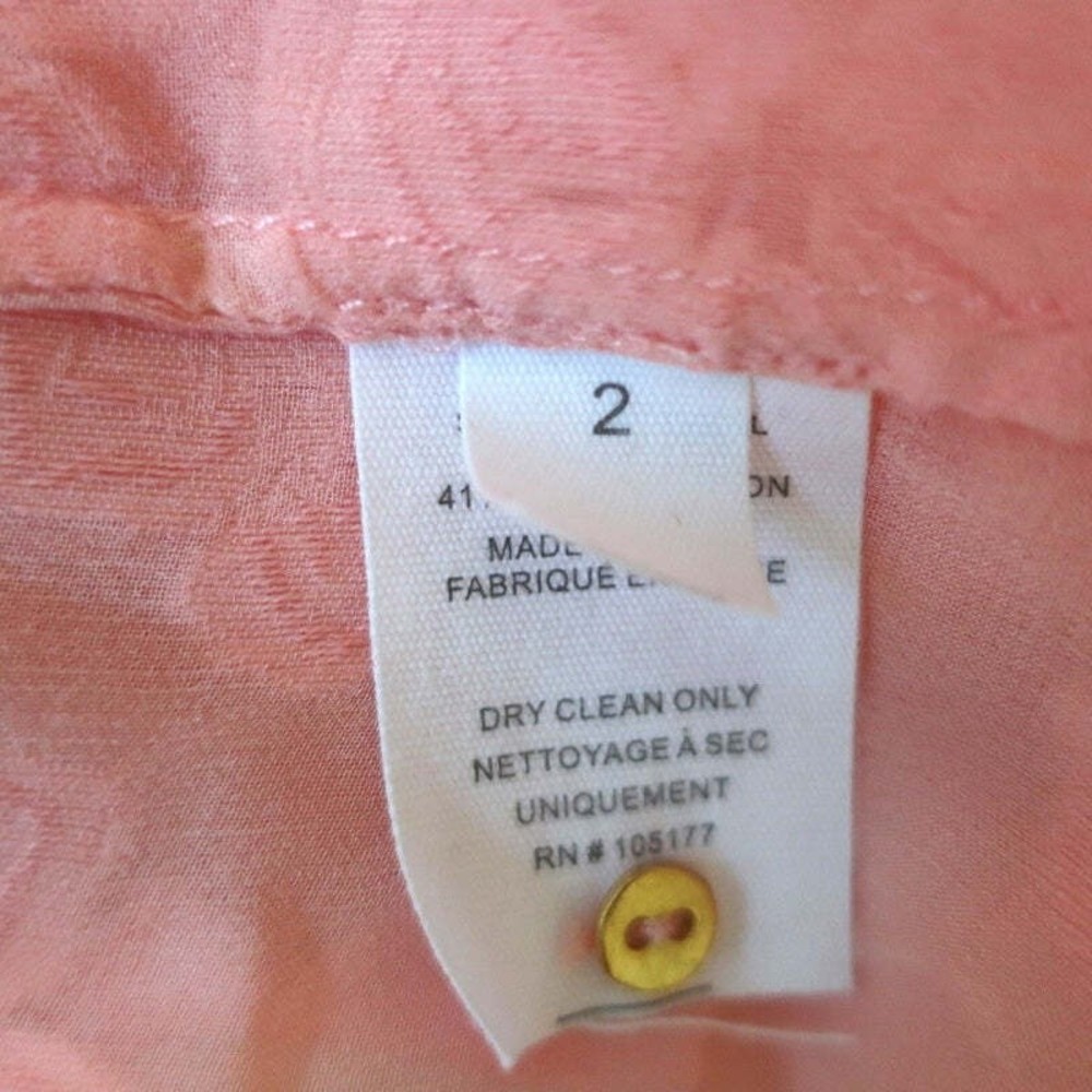 Ulla Johnson Blouse Sandrine Pink Floral Fil Coupe Size 2 Long Sleeve Top - Picture 7 of 8